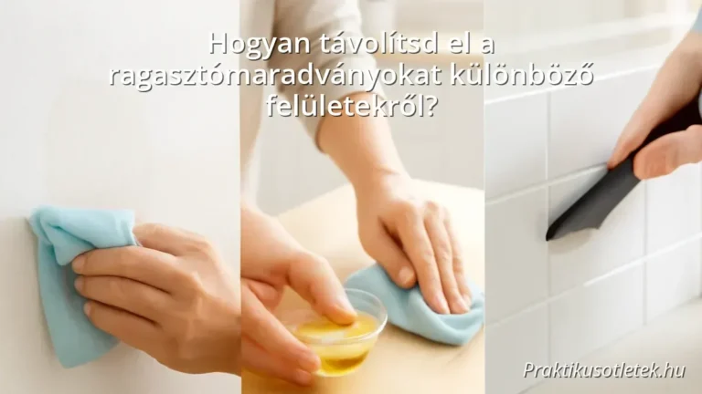 Különböző felületekről eltávolított ragasztómaradványok természetes módszerekkel