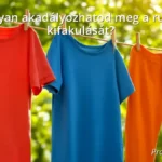 Colorful clothes hanging on a clothesline outdoors